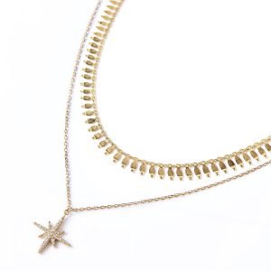 Cleo Starburst Layered Duo Necklace