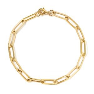 Paperclip Chain Bracelet 14K