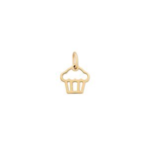 Cupcake Charm Pendant 14K