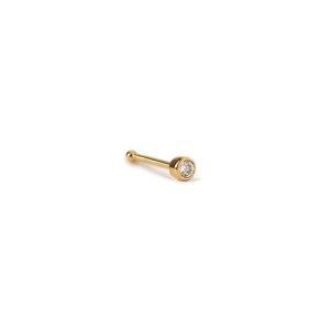 Tiny Bezel Nose Stud 14K